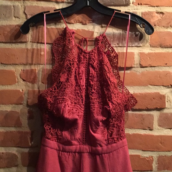 Saks Fifth Avenue Women's Red Vierna Halter Romper - Picture 6 of 8